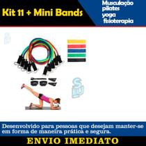 Kit 11 Peças + 5 Mini Bands Queima Calorias Malhar Braços Exercício Aeróbio Fitness Perda de Peso - SLU FITNESS