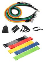 Kit 11 Peças + 5 Mini Bands Ruber Faixa Elástica Malhar Casa