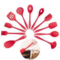 Kit 11 Peças Utensílios Silicone Colher Espátula Flexível