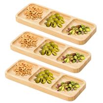 Kit 11 Petisqueira Retangular Bambu Tira Gosto Amendoim Doce