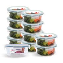 Kit 11 Potes Hermético Vidro Redondo Médio Salada Fit 620ml