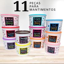 Kit 11 Potes Para Mantimentos Alimentos BPA FREE Decorados Vasilhas