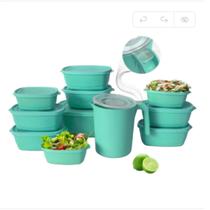 Kit 11 Potes Plástico Vasilha Organizadora com Tampa + Jarra de 1800 ML