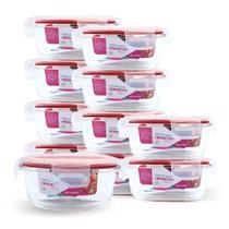 Kit 11 Potes Pote Hermético De Vidro Redondo 400ml Salada