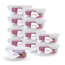 Kit 11 Potes Redondo Vidro Hermético Forno Freezer 950ml