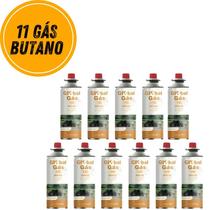 Kit 11 refil gás butano para fogareiro camping e maçarico culinário globalmix 227g solda artesanato