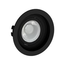 Kit 11 Spot Embutir Redondo Recuado Dicroica Mr16 Preto