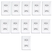 Kit 11 Tomadas Dupla Padrão 2P+T Dist 4x2 10A Evidence - FAME