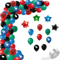 Kit 110 Peças, Balão Bexiga Super Herói Sortidos, Balões Bexiga Látex Cores, Balão Estrela - Balão De Aniversário