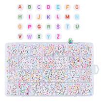 Kit 1100 Missangas Completas Branca Letras Pulseira Colar