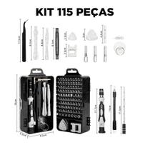 Kit 115 Em1 Multi Uso Reparo Profissional Ferramentas