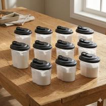 Kit 12 Açucareiro Farinheira 700ml Pote Plástico BPA FREE Tampa Bico Dosador Achocolatado Grãos