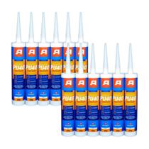 Kit 12 Adesivo Selante PU 40 Branco AutoFix 360G