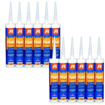 Kit 12 Adesivo Selante PU 40 Cinza AutoFix 360G