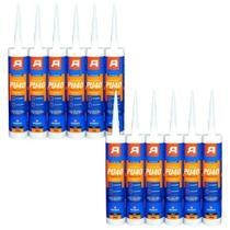 Kit 12 Adesivo Selantu PU 40 Autofix Preto 380G