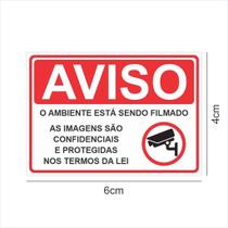 Kit 12 Adesivos Ambiente Filmado Monitorado