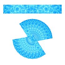 Kit 12 Adesivos Piscina Vinílico Fundo Água 100x10cm