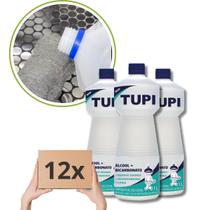 Kit 12 Álcool + Bicarbonato Tupi 1Litro Limpeza Eficiente e Prática em Múltiplas Superfícies