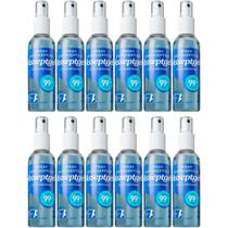 Kit 12 Álcool Spray Antisséptico Original 120ML com Clorexidina Asseptgel Proteção e Limpeza Instantânea