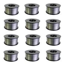 Kit - 12 Arame Para Solda Mig Revestido Uso Sem Gás 0,8mm E71t-sg - Rolo 1kg