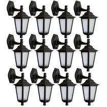 Kit 12 Arandelas Coloniais Pretas Bivolt Luminárias de Parede Grega Jardim Pátio Dital