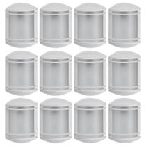 Kit 12 Arandelas Luminárias de Parede Jardim Branco Elegance E27 Grade Redonda Lente Fosca Dital