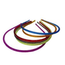 Kit 12 Arcos Tiara Liso Colorido Com Glitter 11Cm Fantasia