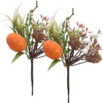 Kit 12 Arranjos Artificial Decoração Páscoa Ovos Coelho 23cm