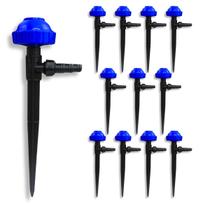 Kit 12 Aspersor Vulcão Rosca 1/2 + Haste 30cm c/ Adaptador