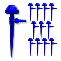 Kit 12 Aspersor Vulcão Rosca 1/2 + Haste 30cm c/ Adaptador