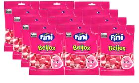 KIt 12 Bala Fini Gelatinas Beijos De Morango Açucarados 90g