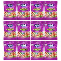 Kit 12 Balas Fini Gelatina Minhoca Cítrica 80G Total 960G