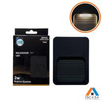 Kit 12 Balizador Led Branco E Preto Externo 2w Embutir Parede Escada 3000k Branco Quente