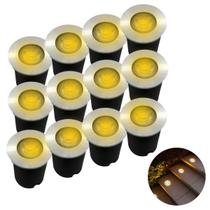 Kit 12 Balizadores Spot Led 1w Ip67 Bivolt Luz Branco Quente Kit 12 Balizadores Spot Led 1w Ip67 Bivolt Luz Branco Quente