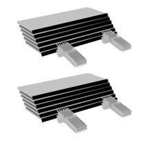 Kit 12 Bandejas Gondola FIT 40 Branco 12X 25x90 Pe Preto