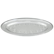 Kit 12 Bandejas Oval Em Aço Inox 29cm