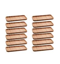 Kit 12 Bandejas Petisqueira De Bambu Retangular Sushi Servir Kit 12 Bandejas Petisqueira De Bambu Retangular Sushi Servir