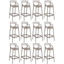 Kit 12 Banquetas Allegra com Encosto Design Cozinha/Bancada - Fendi Kit 12 Banquetas Allegra com Encosto Design Cozinha/Bancada - Fendi