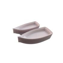 Kit 12 Barca Barco para Açaí Sushi Sashimi Bandeja 22 Branco