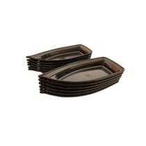 Kit 12 Barca Barco para Açaí Sushi Sashimi Bandeja 22 Preto