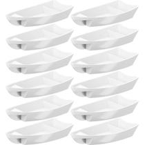 Kit 12 Barcas para Sushi Comida Japonesa Oriental Restaurante Bar Coza Plástico 27,5x13cm Brancas