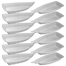 Kit 12 Barcos Açaí Sushi 42X18X7Cm Grande Branco 1400Ml Kit 12 Barcos Açaí Sushi 42X18X7Cm Grande Branco 1400Ml