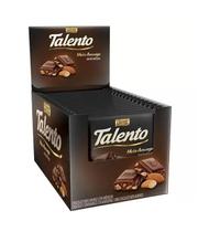 Kit 12 barra chocolate meio amargo talento com amendoas 85g