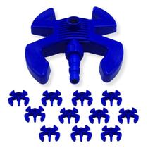 Kit 12 Base Esqui Azul c/ Adaptador Rosca 1/2" p/ Mangueiras