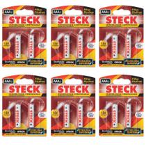 Kit 12 Bateria Pilha Alcalina Palito Steck AAA De 1.5 Volts Games Controle Remoto Brinquedo Lanterna