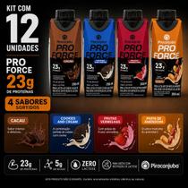 Kit 12 Bebida Lactea Pro Force 23g Proteina Piracanjuba 250ml Sabores Sortidos