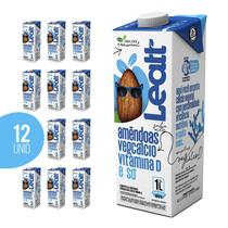 Kit 12 Bebida Vegetal De Amêndoas Leatt 1l Sem Açúcar