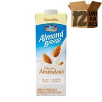 Kit 12 Bebida Vegetal De Amêndoas Sabor Baunilha Almond Breeze 1l
