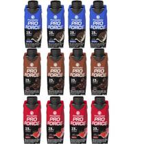 Kit 12 Bebidas Láctea Zero Lactose ProForce 3 Sabores 23g 250ml Piracanjuba
