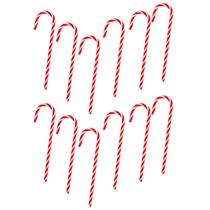 Kit 12 Bengalas Candy 15Cm Enfeite Natalino Vermelho Branco